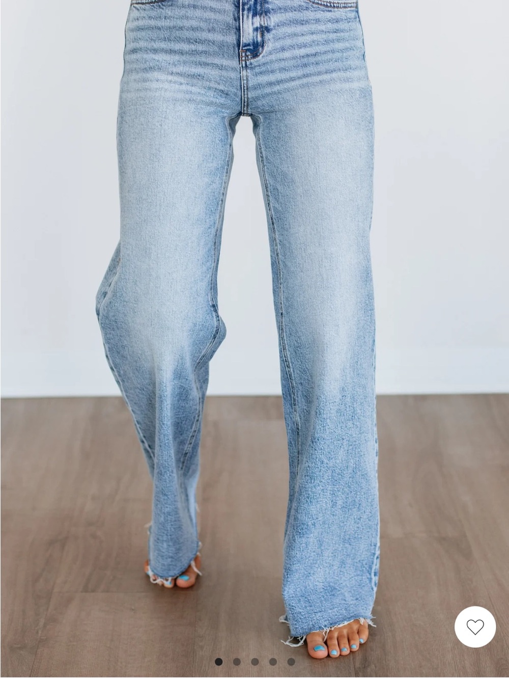 Flying Monkey Light Blue High-Rise Wide-Leg Jeans with Raw Hem